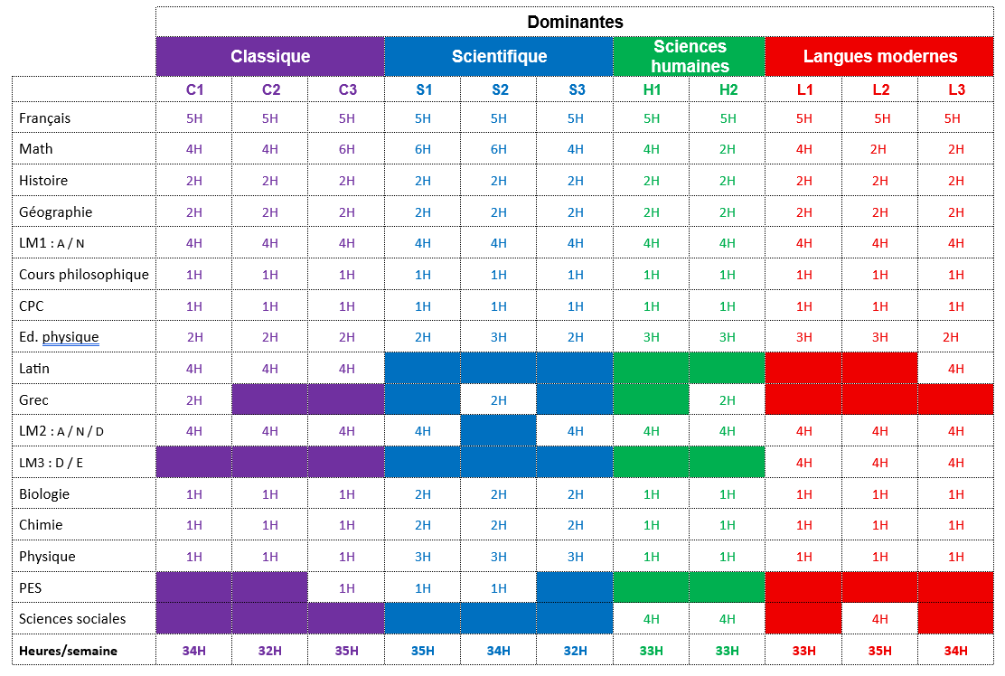 Synoptique options D3